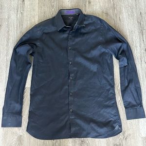 Ted Baker Size 2 Medium Black Dress Shirt